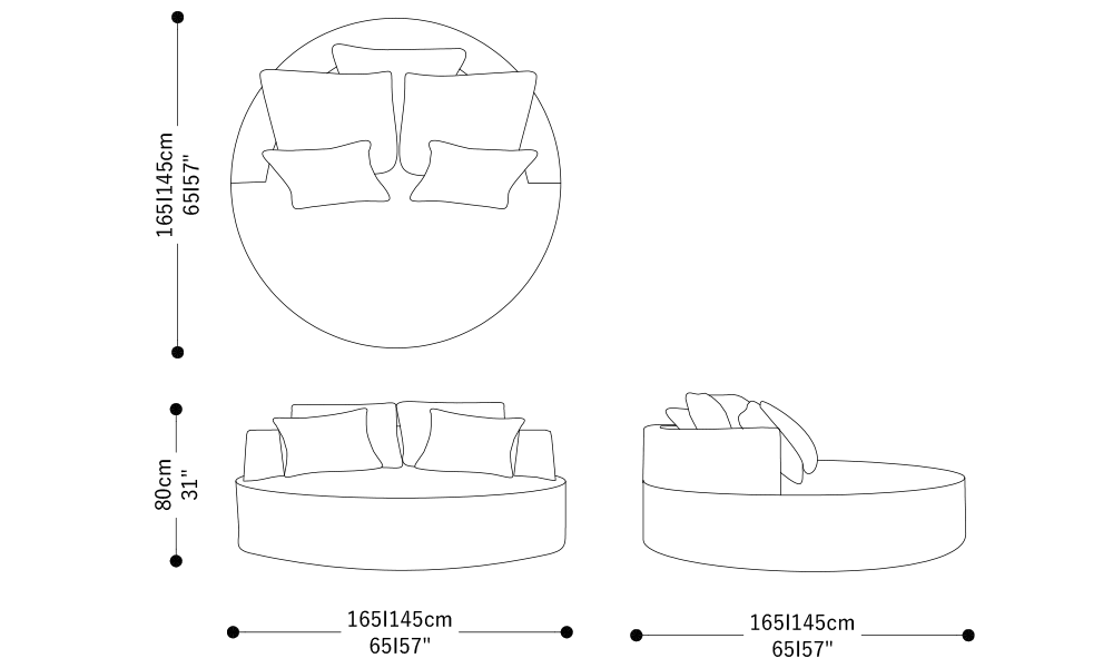 Image of the main dimensions of the product
